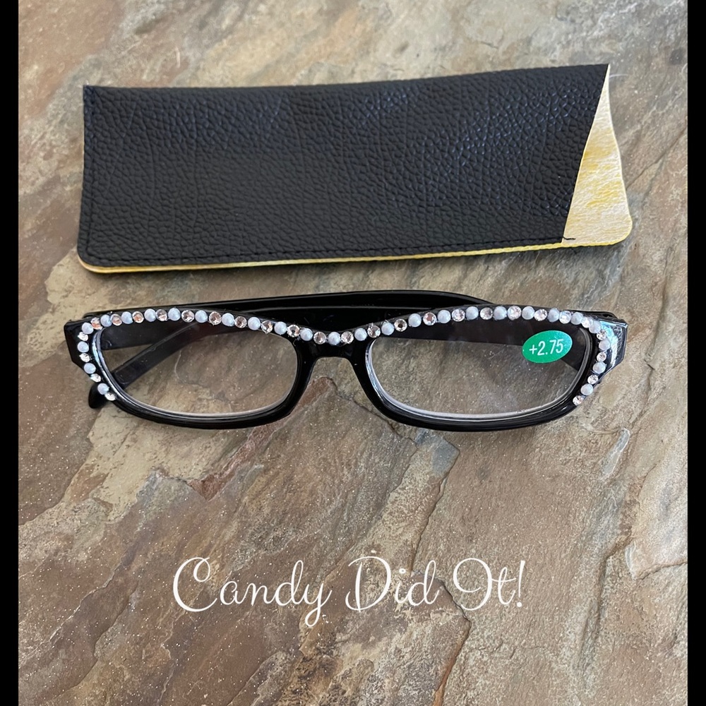 NWT Bling Reader Glasses 2.75 With Glasses Case
